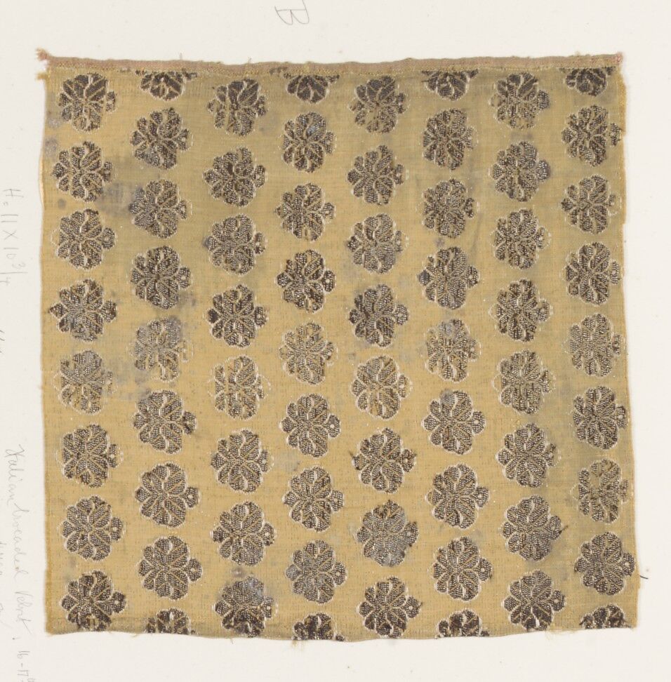 Fragment, Silk, metal thread, Italian 