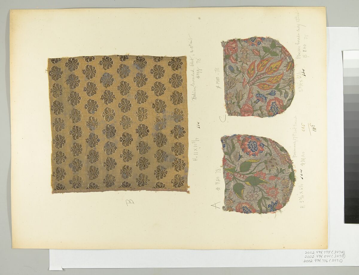 Fragment, Silk, metal thread, Italian
