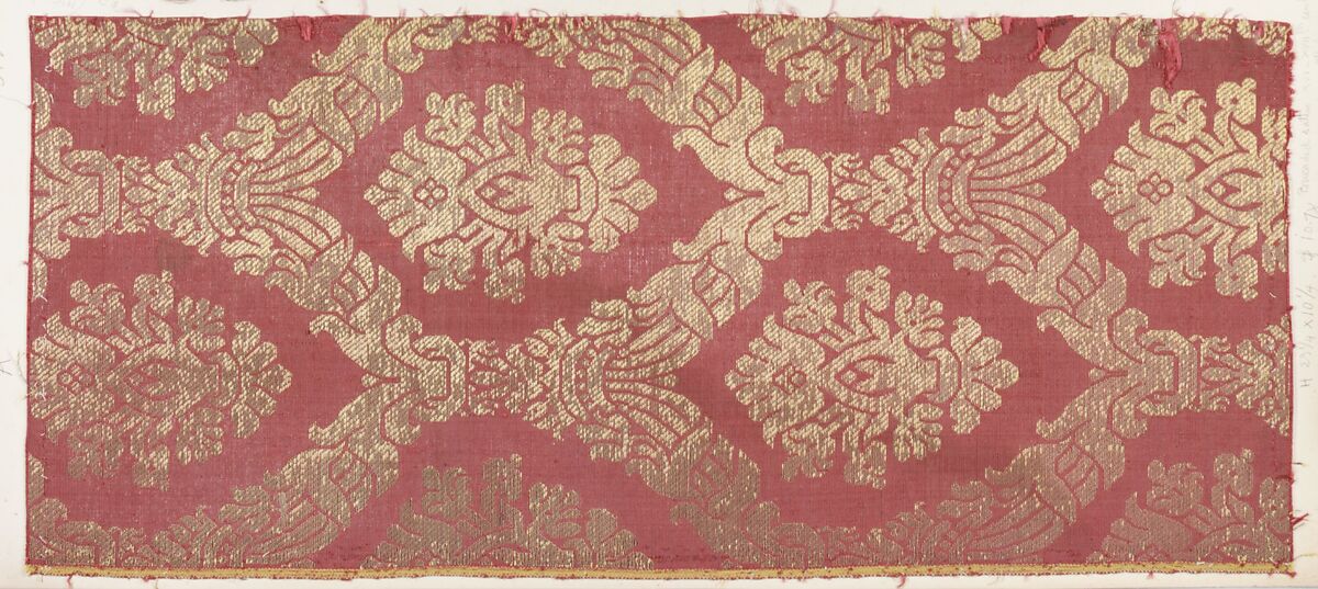 Fragment, Silk, metal thread, Italian 