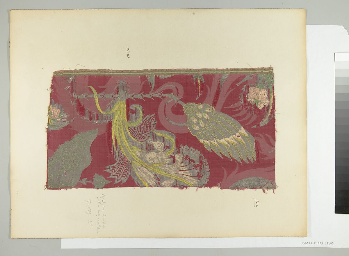 Fragment, Silk, metal thread, Italian, Venice