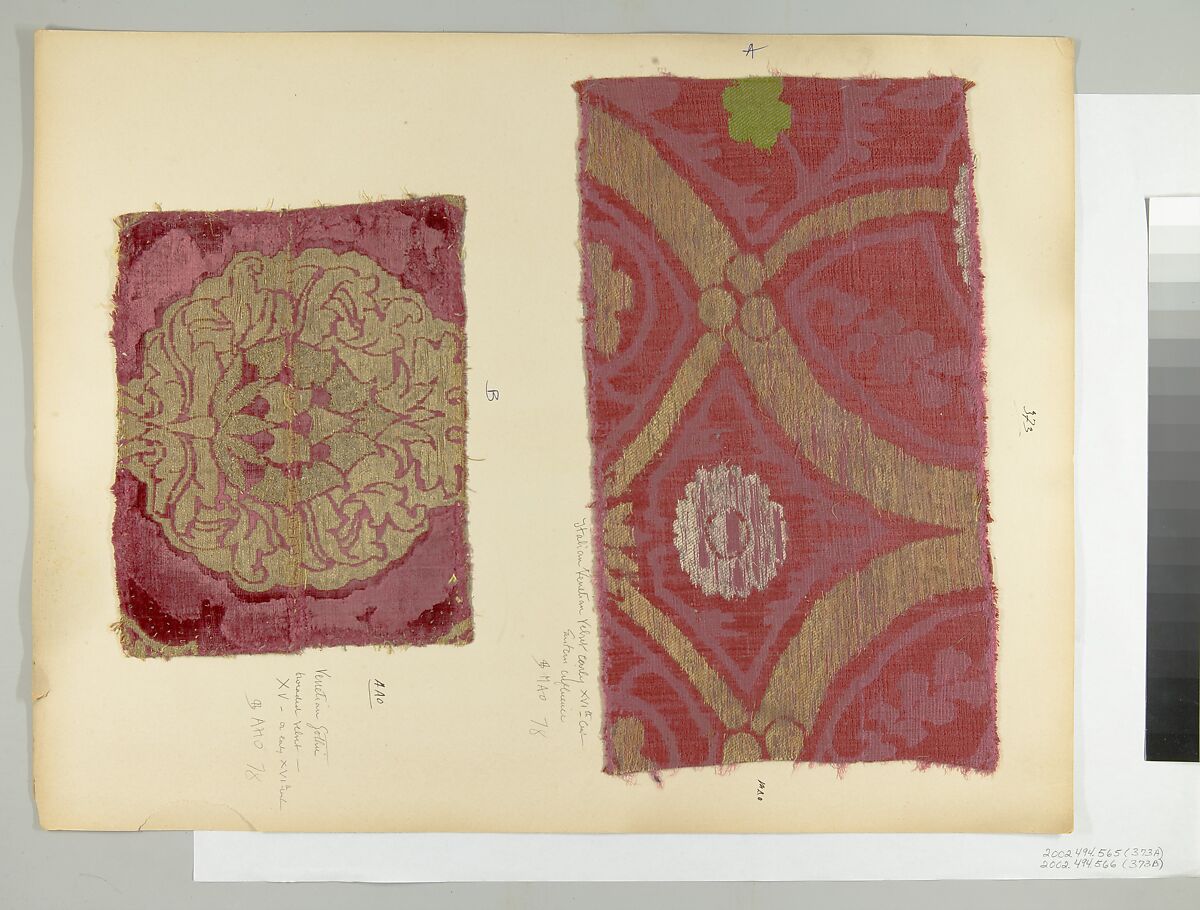 Fragment, Silk, metal thread, Italian, Venice