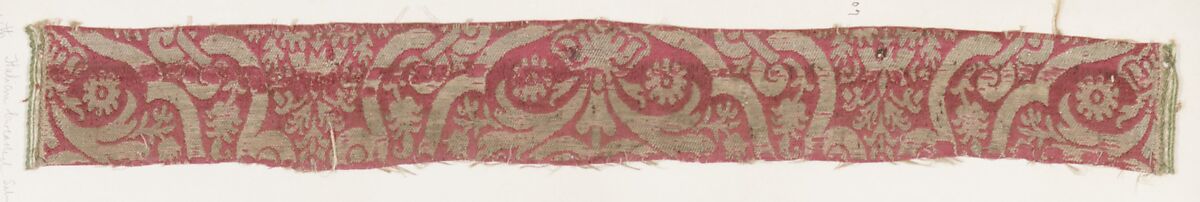 Fragment, Silk, metal thread, Italian 