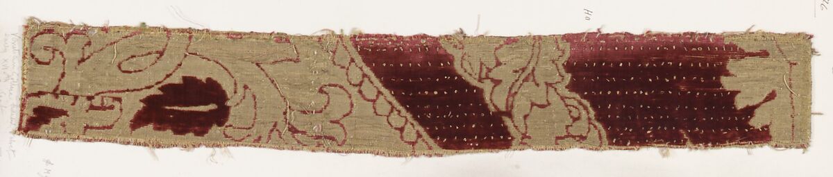 Fragment, Silk, metal thread, Italian, Venice 