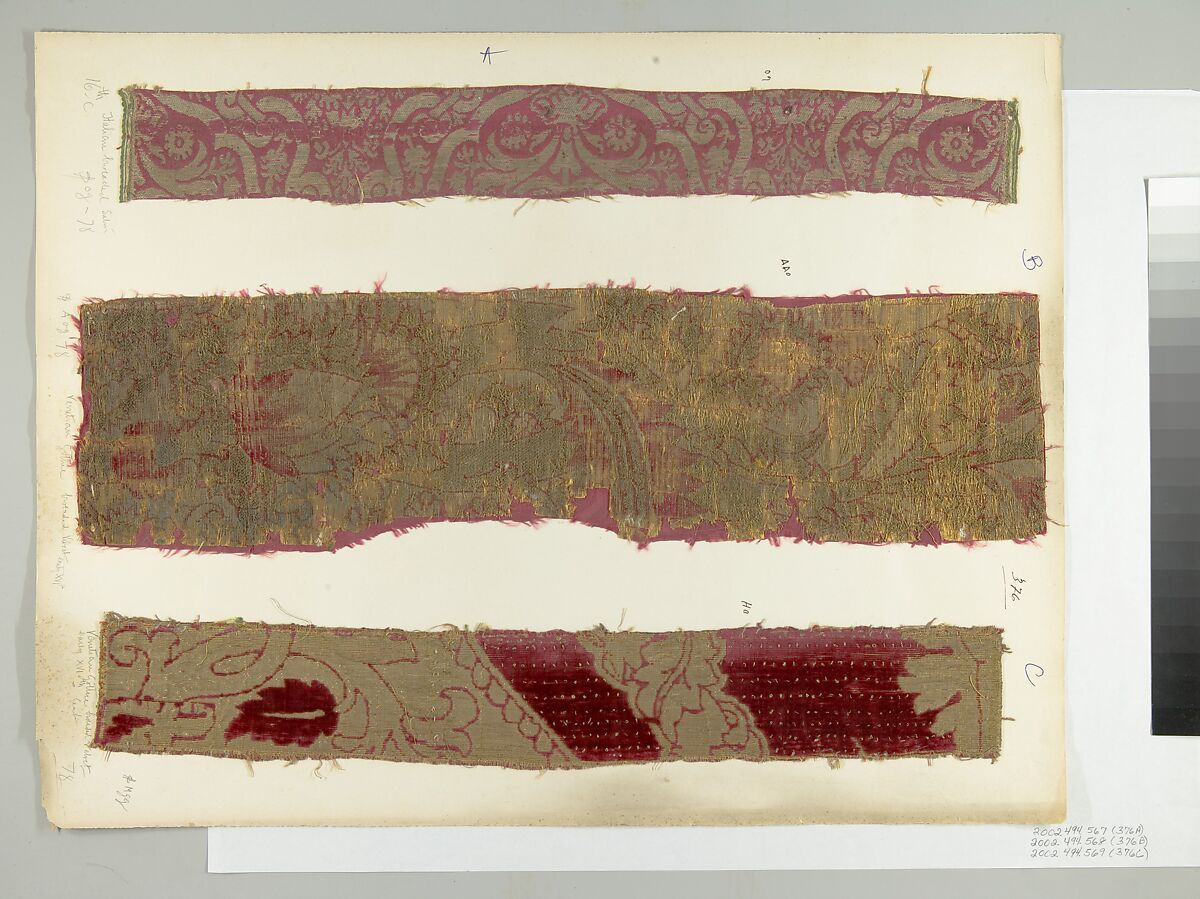Fragment, Silk, metal thread, Italian, Venice