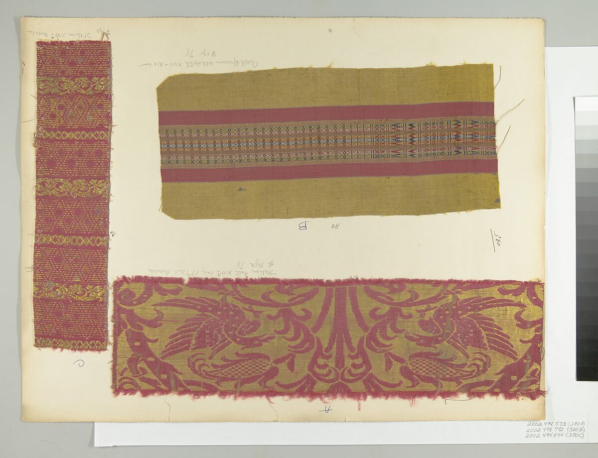 Fragment, Silk, metal thread, Italian