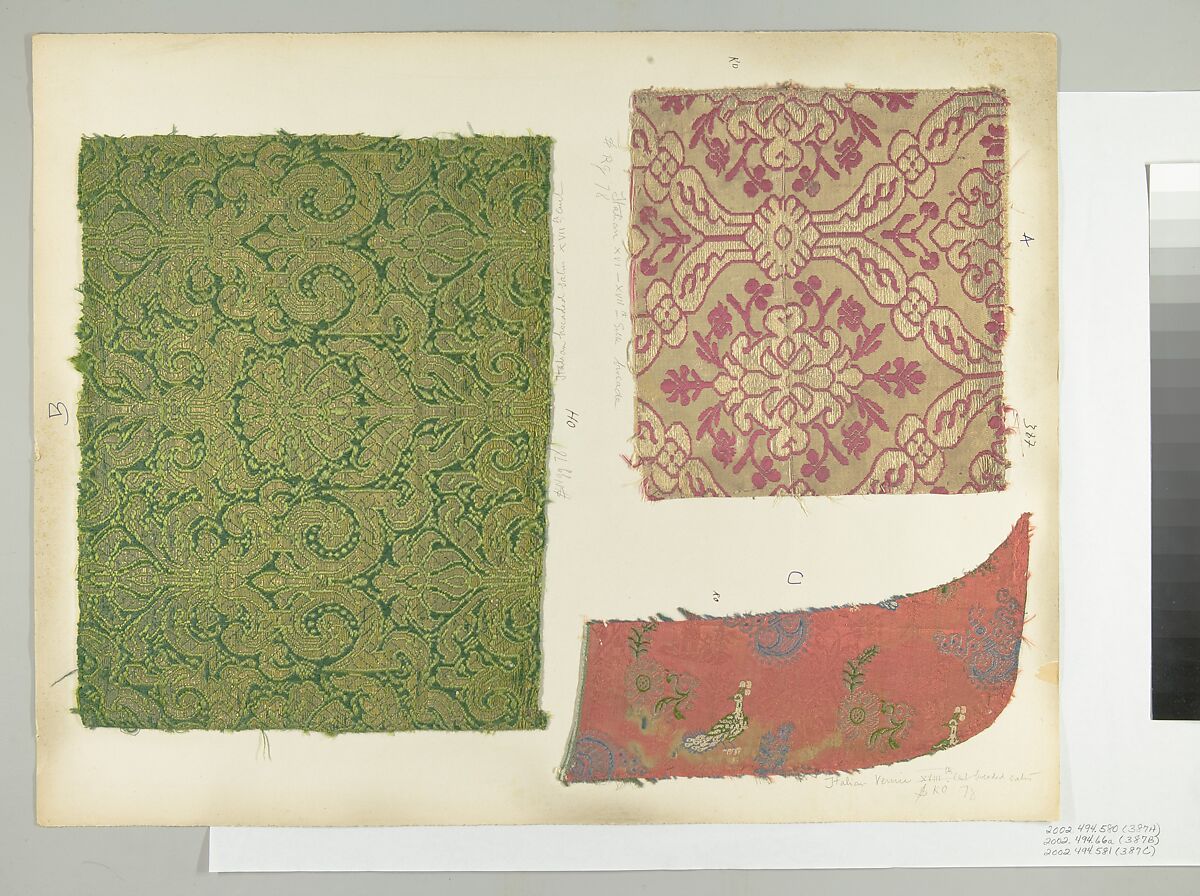 Fragment, Silk, metal thread, Italian, Venice