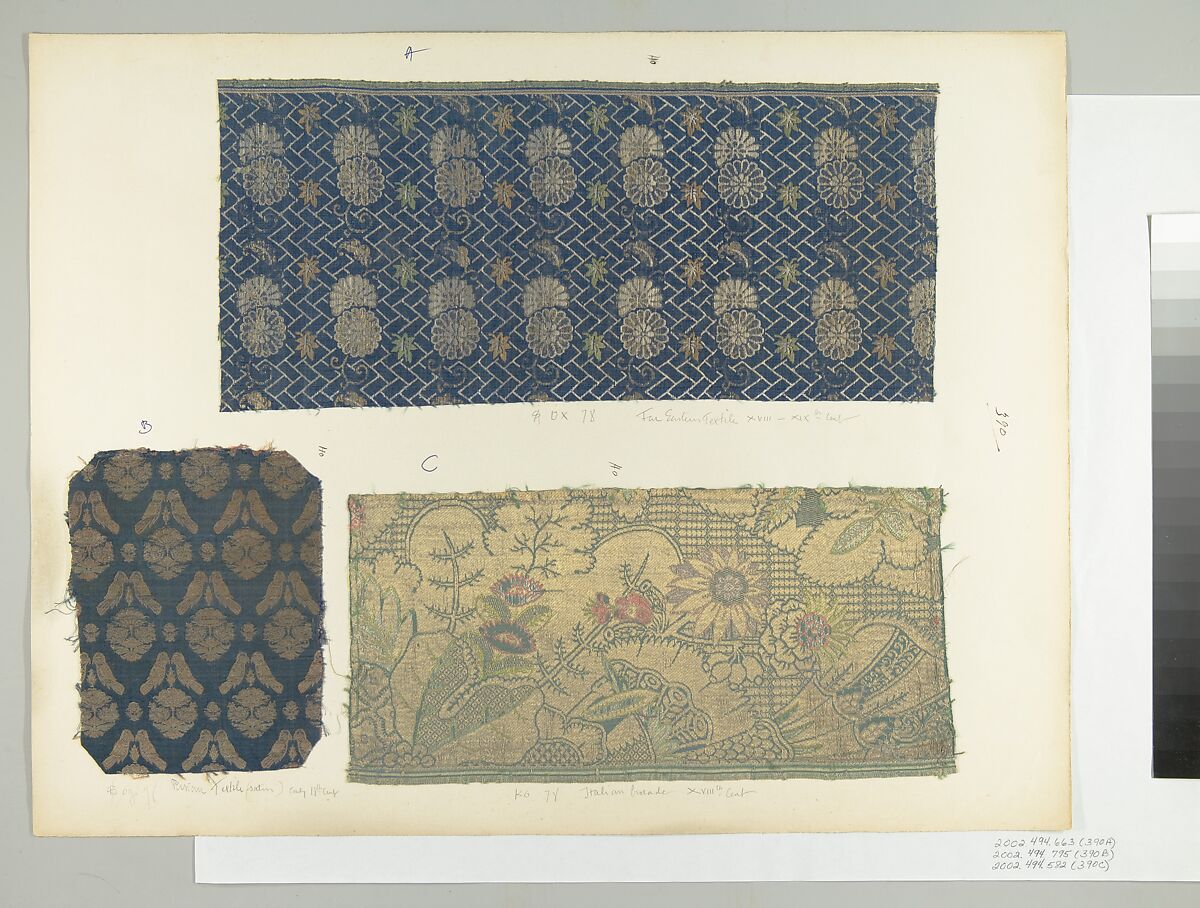 Fragment, Silk, metal thread, Italian or French