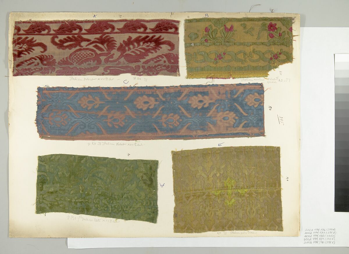 Fragment, Silk, metal thread, Italian