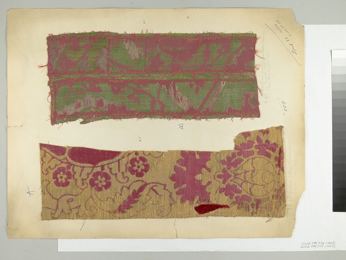Fragment, Silk, metal thread, Italian, Venice