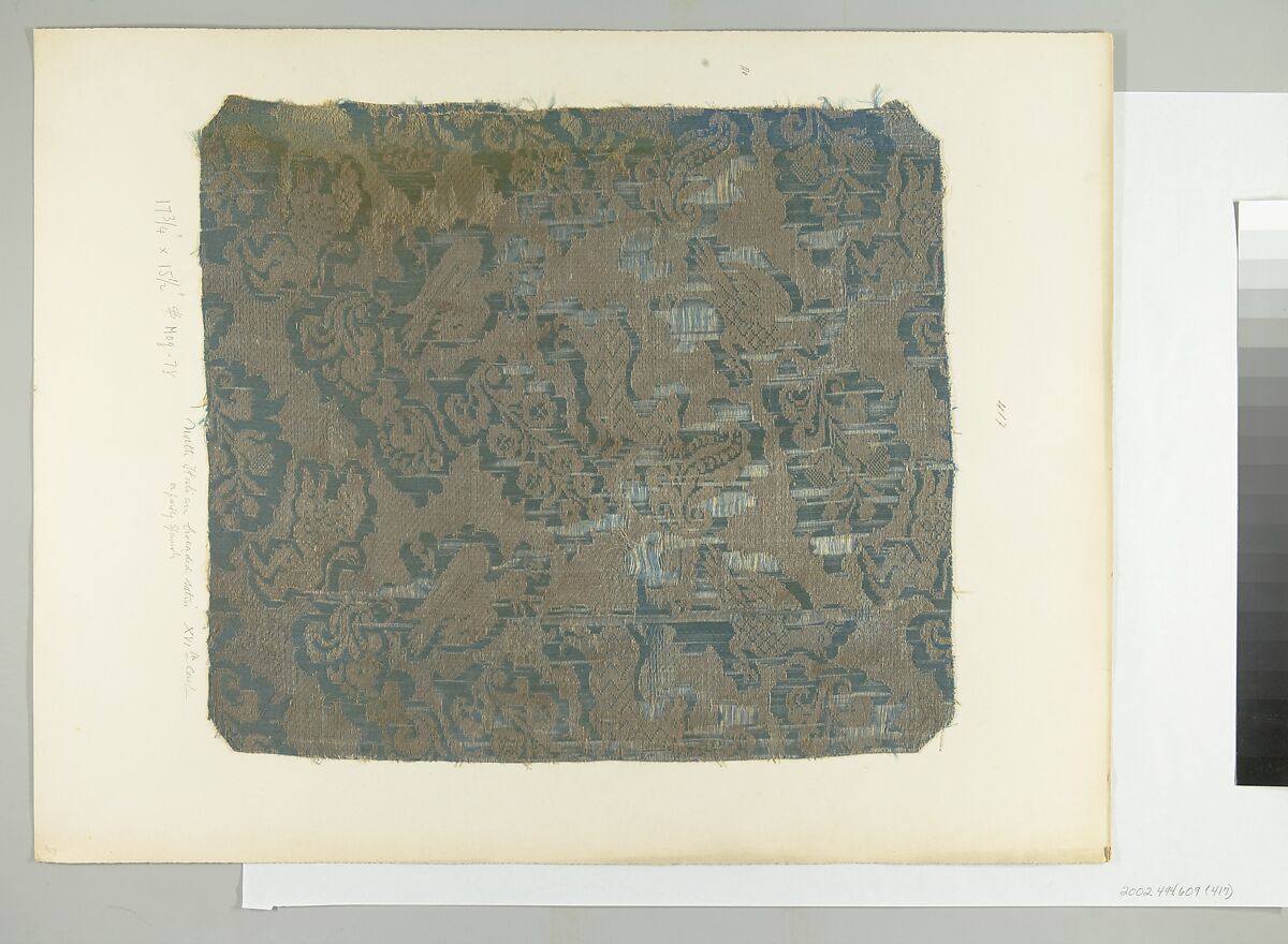 Fragment, Silk, metal thread, Northern Italian