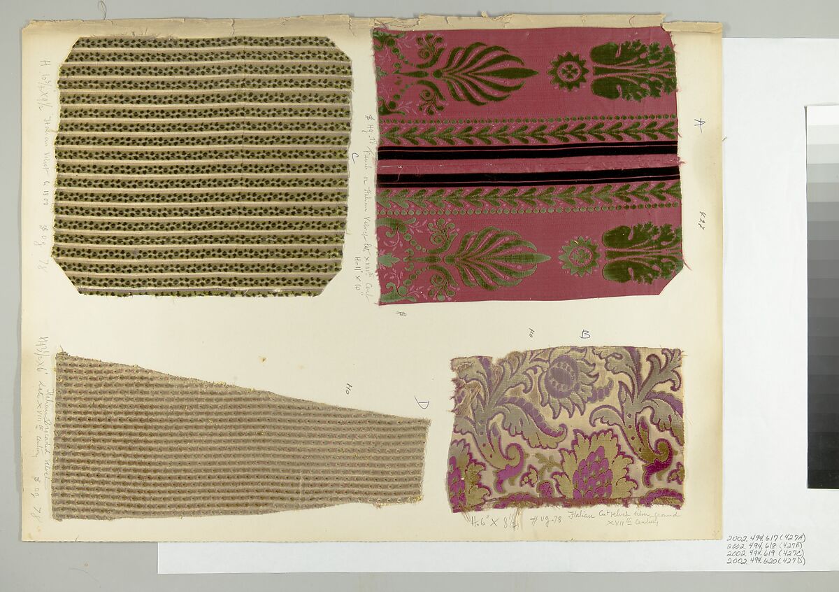 Fragment, Silk, metal thread, Italian
