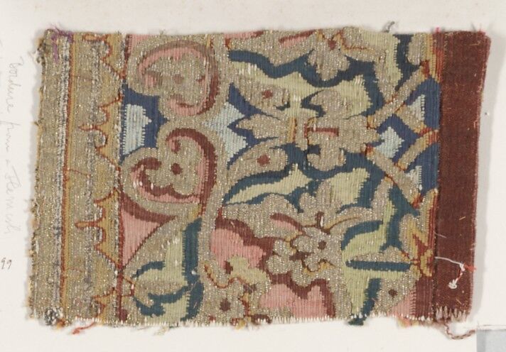 Tapestry fragment, probably woven under the direction of Willem de Pannemaker (Flemish, active Brussels, 1535–78, died 1581), Silk, metal thread, Netherlandish 