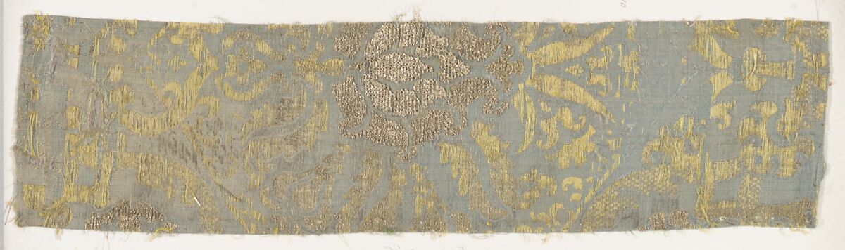 Fragment, Silk, metal thread, Italian, Venice