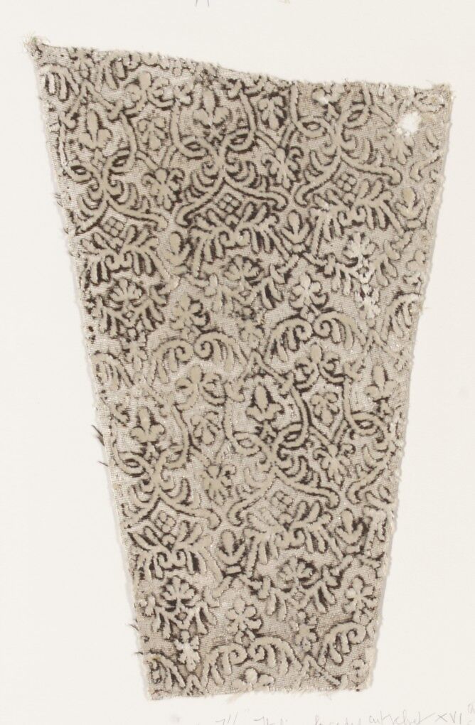 Fragment, Silk, metal thread, Italian 
