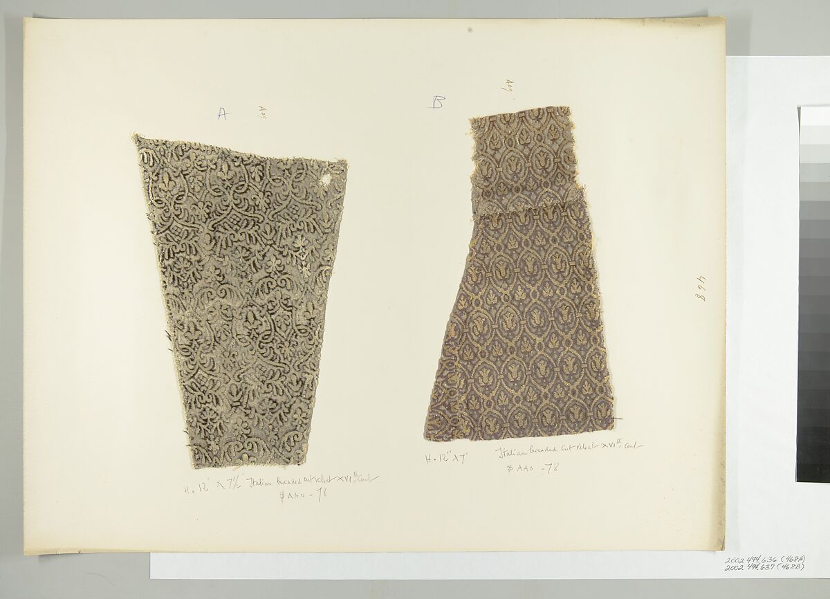 Fragment, Silk, metal thread, Italian