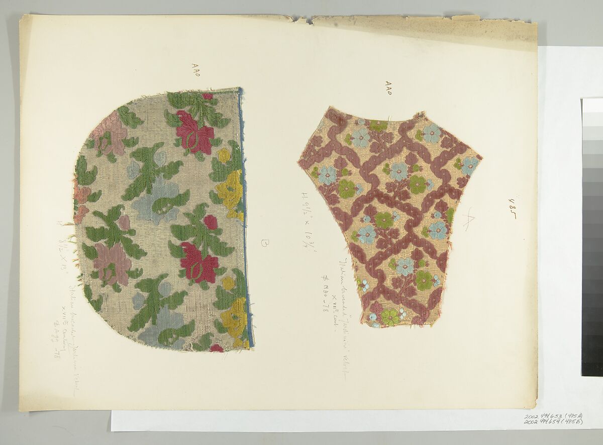 Fragment, Silk, metal thread, Italian