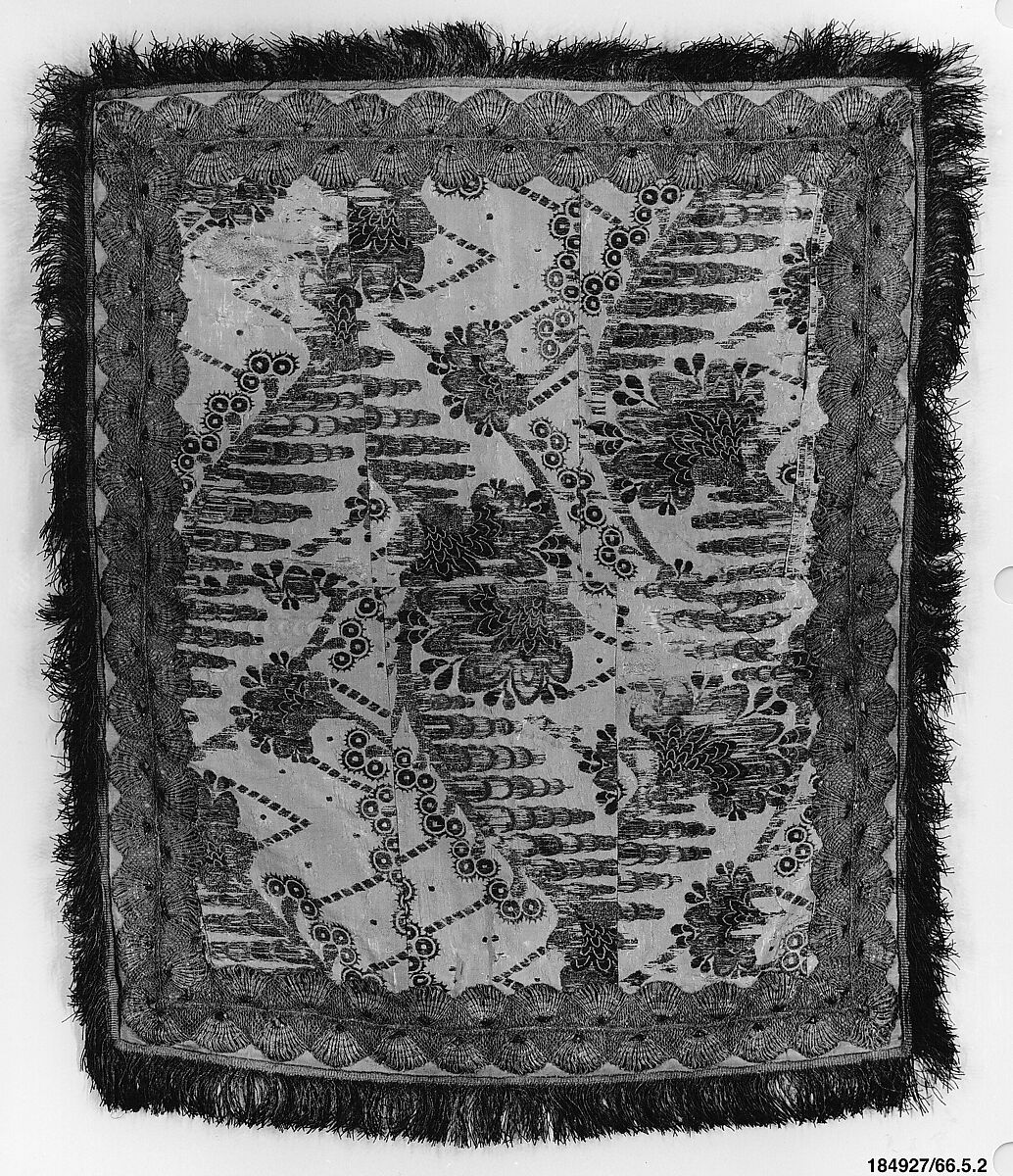 Panel, Silk, metal thread, European 