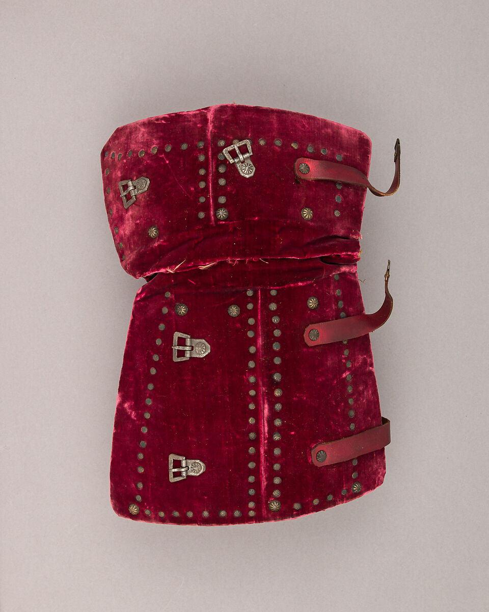 Brigandine Armor, Steel, latten, velvet, brass, Italian