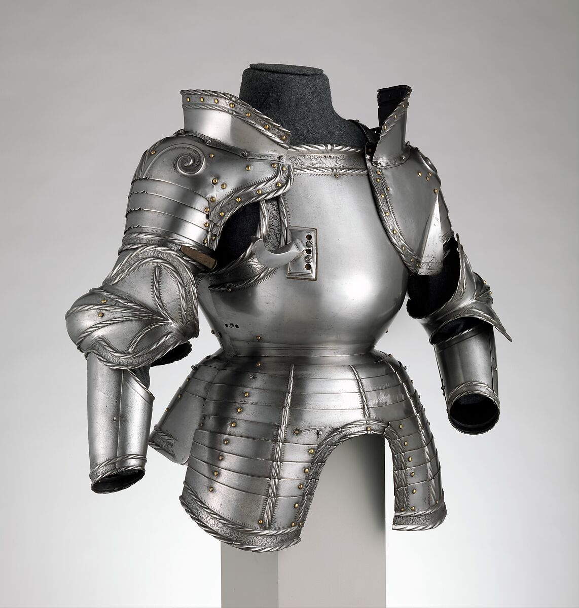 Portions of a Field Armor, Steel, leather, German, probably Augsburg 