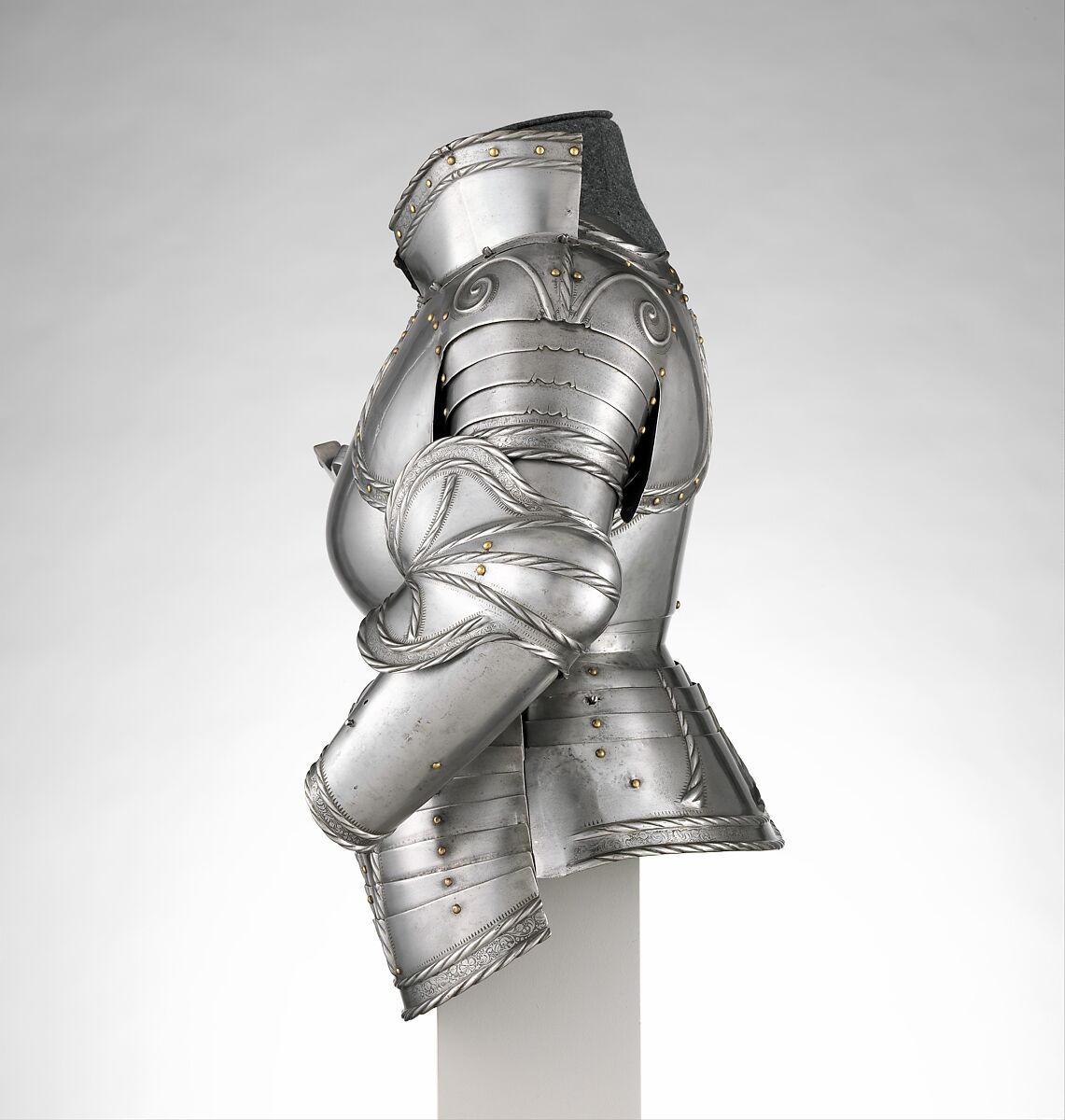 Portions of a Field Armor, Steel, leather, German, probably Augsburg