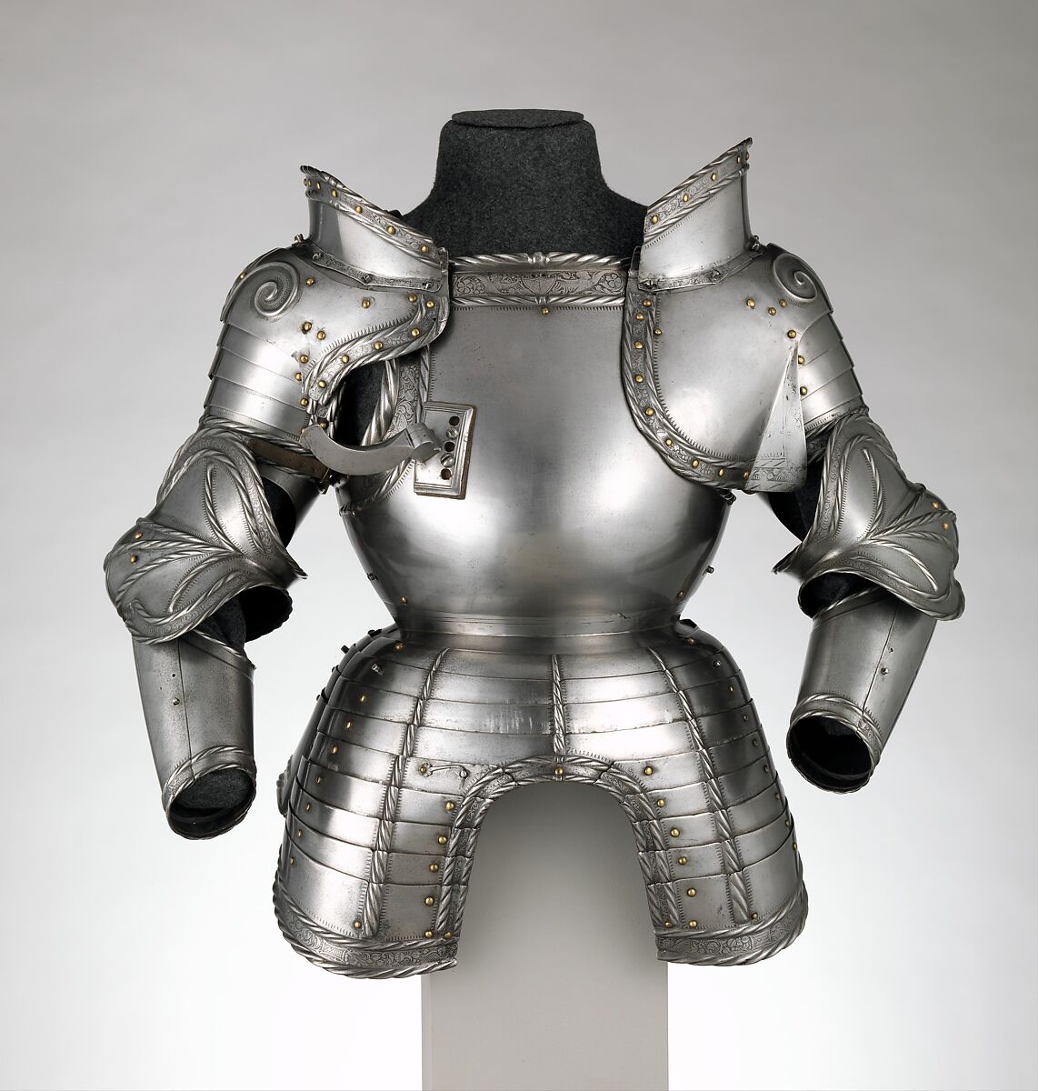 Portions of a Field Armor, Steel, leather, German, probably Augsburg