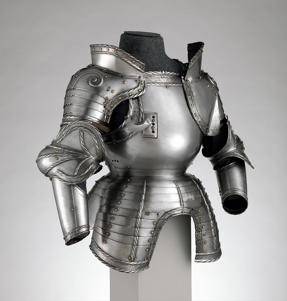 Portions of a Field Armor, Steel, leather, German, probably Augsburg