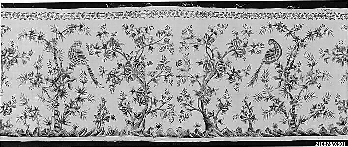 Part of a coverlet border, Cotton, Indian 