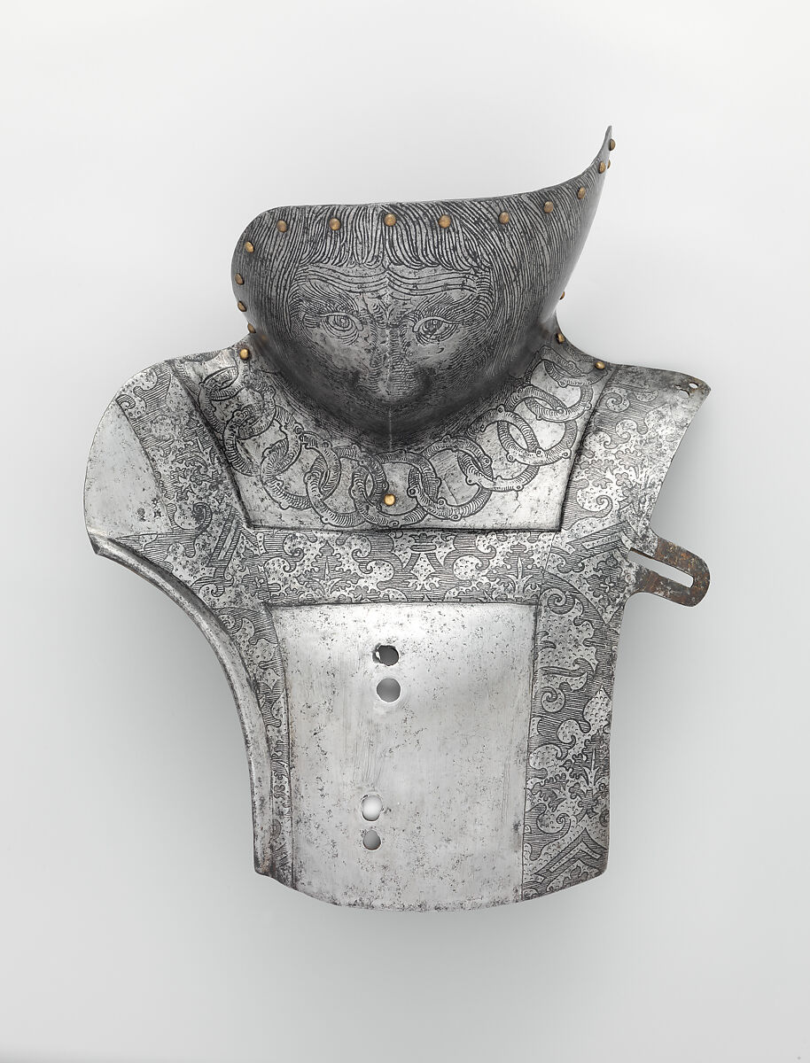 Half Armor, Helmet and reinforcing pieces attributed to Kolman Helmschmid (German, Augsburg 1471–1532), Steel, German, Augsburg