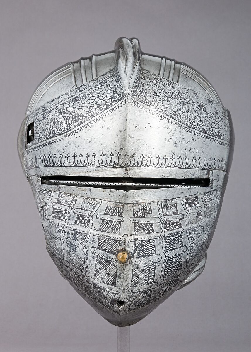 Half Armor, Helmet and reinforcing pieces attributed to Kolman Helmschmid (German, Augsburg 1471–1532), Steel, German, Augsburg