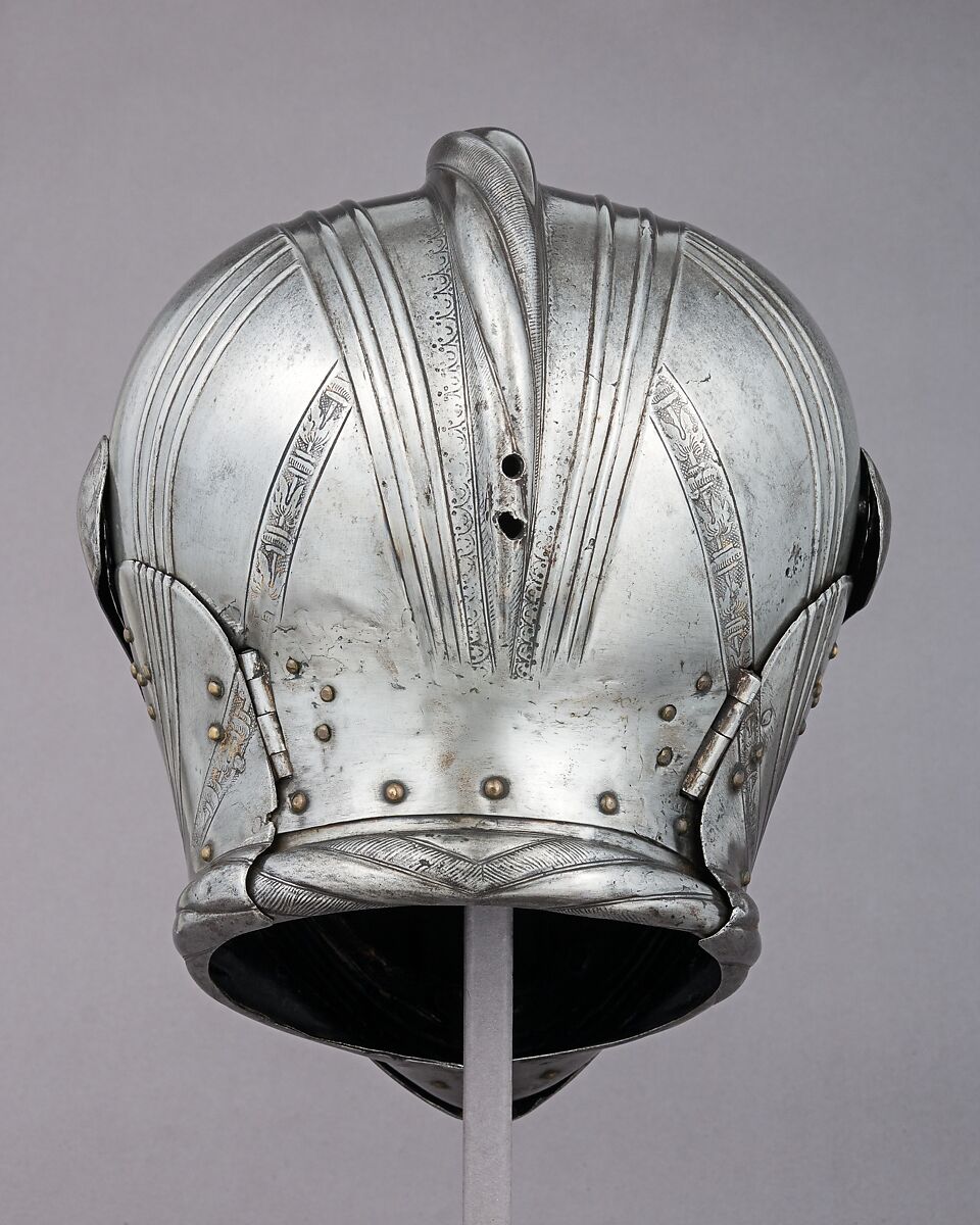 Half Armor, Helmet and reinforcing pieces attributed to Kolman Helmschmid (German, Augsburg 1471–1532), Steel, German, Augsburg