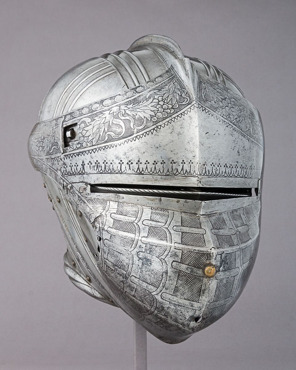 Half Armor, Helmet and reinforcing pieces attributed to Kolman Helmschmid (German, Augsburg 1471–1532), Steel, German, Augsburg