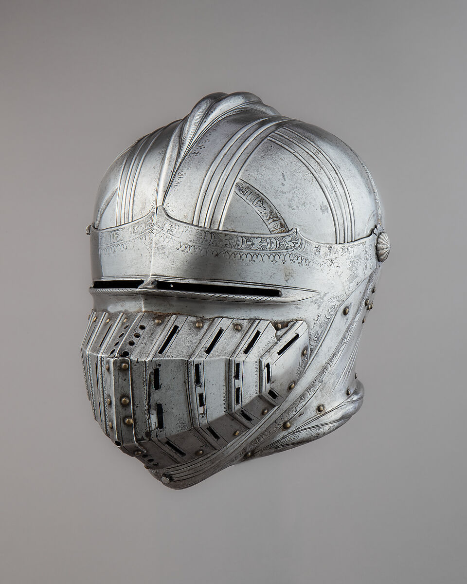 Half Armor, Helmet and reinforcing pieces attributed to Kolman Helmschmid (German, Augsburg 1471–1532), Steel, German, Augsburg