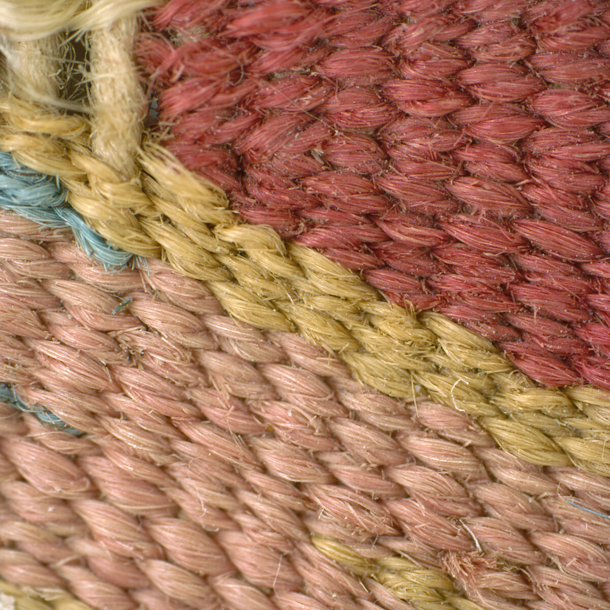 Seat cover, Tapestry weave, cotton warp and camelid hair, silver gilt, and silk weft, Peruvian