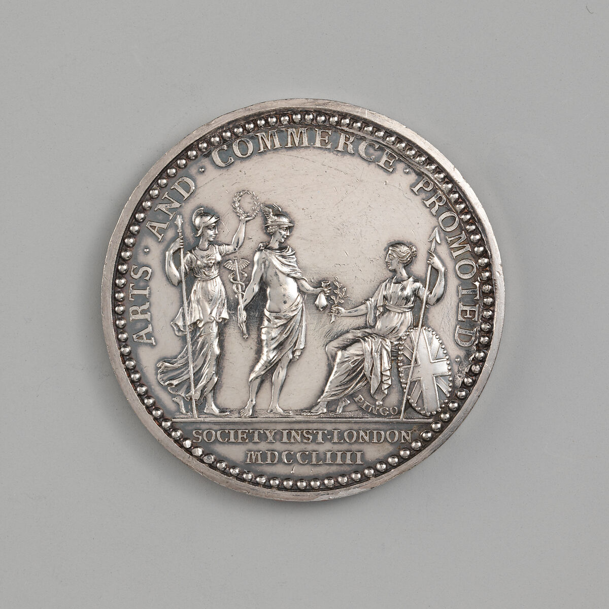 London Royal Society of Arts Medal, Medalist: Thomas Pingo (Italian, 1692–1776, active England after 1742), Silver, British 