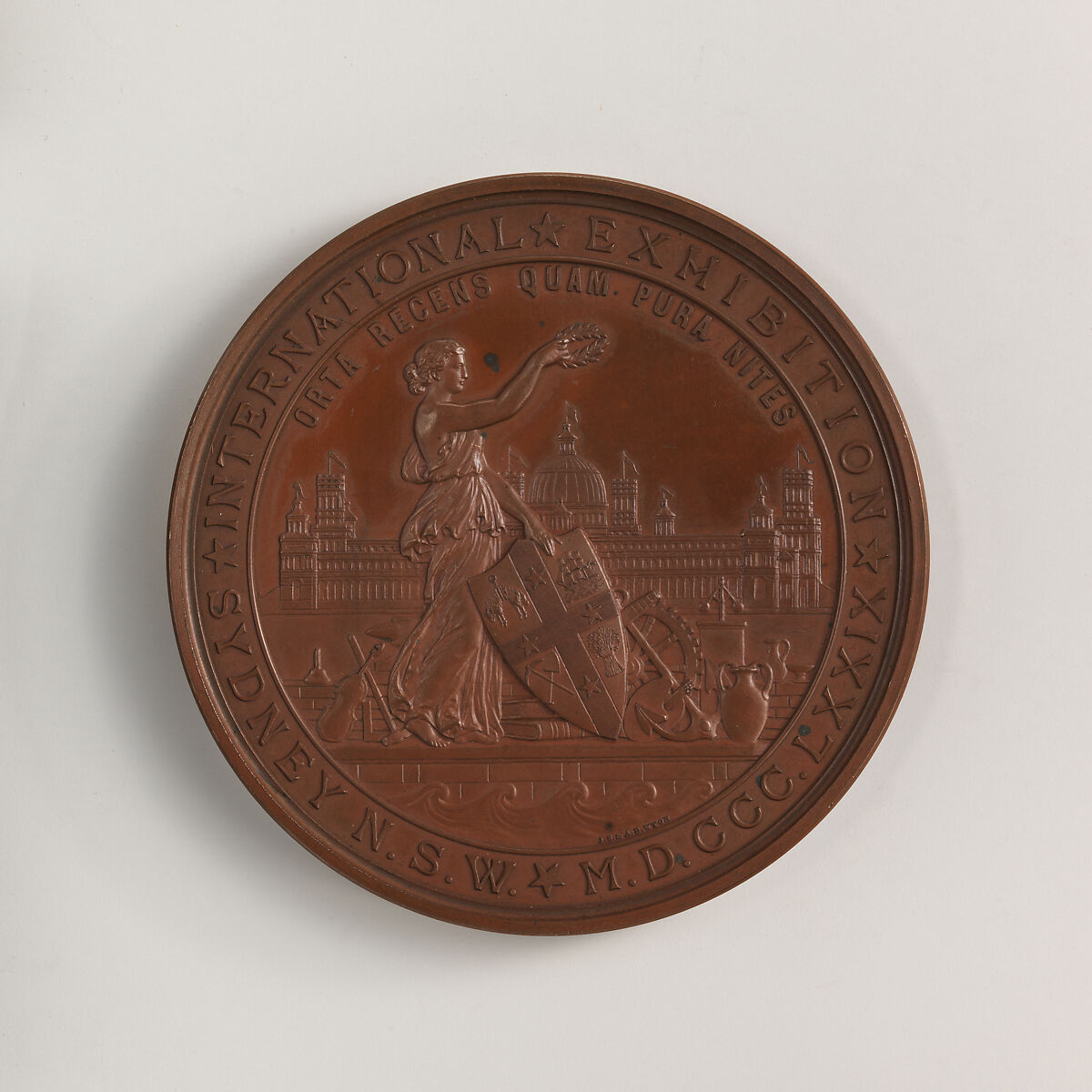Sydney International Exhibition Medal, Medalist: Alfred Benjamin Wyon (British, London 1837–1884), Bronze, British 