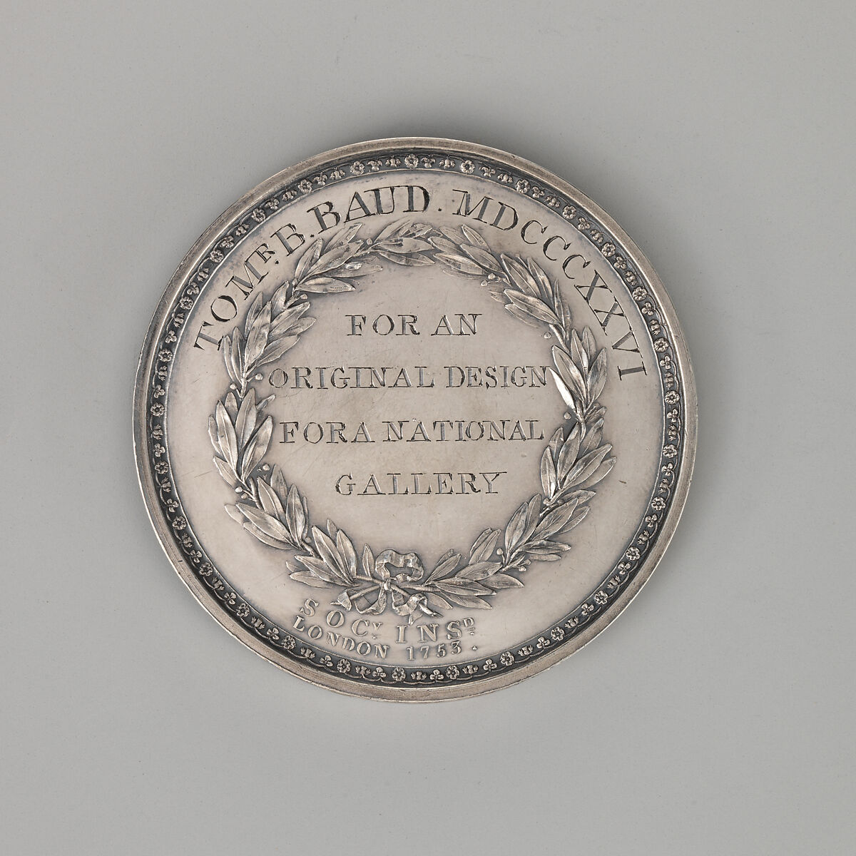 Society of Arts Medal, Mercury and Minerva, Medalist: William Wyon (British, Birmingham 1795–1851 Brighton), Silver, British