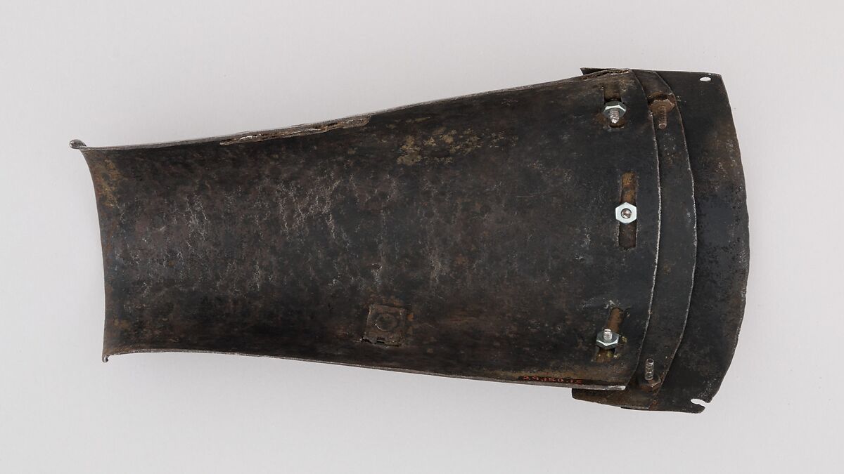 Outer Plate of a Right Forearm Defense (Vambrace), Steel, Italian