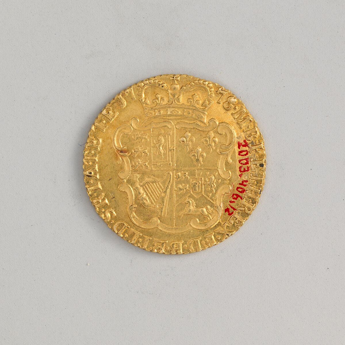 George III half guinea, Medalist: Thomas Pingo (Italian, 1692–1776, active England after 1742), Gold, British