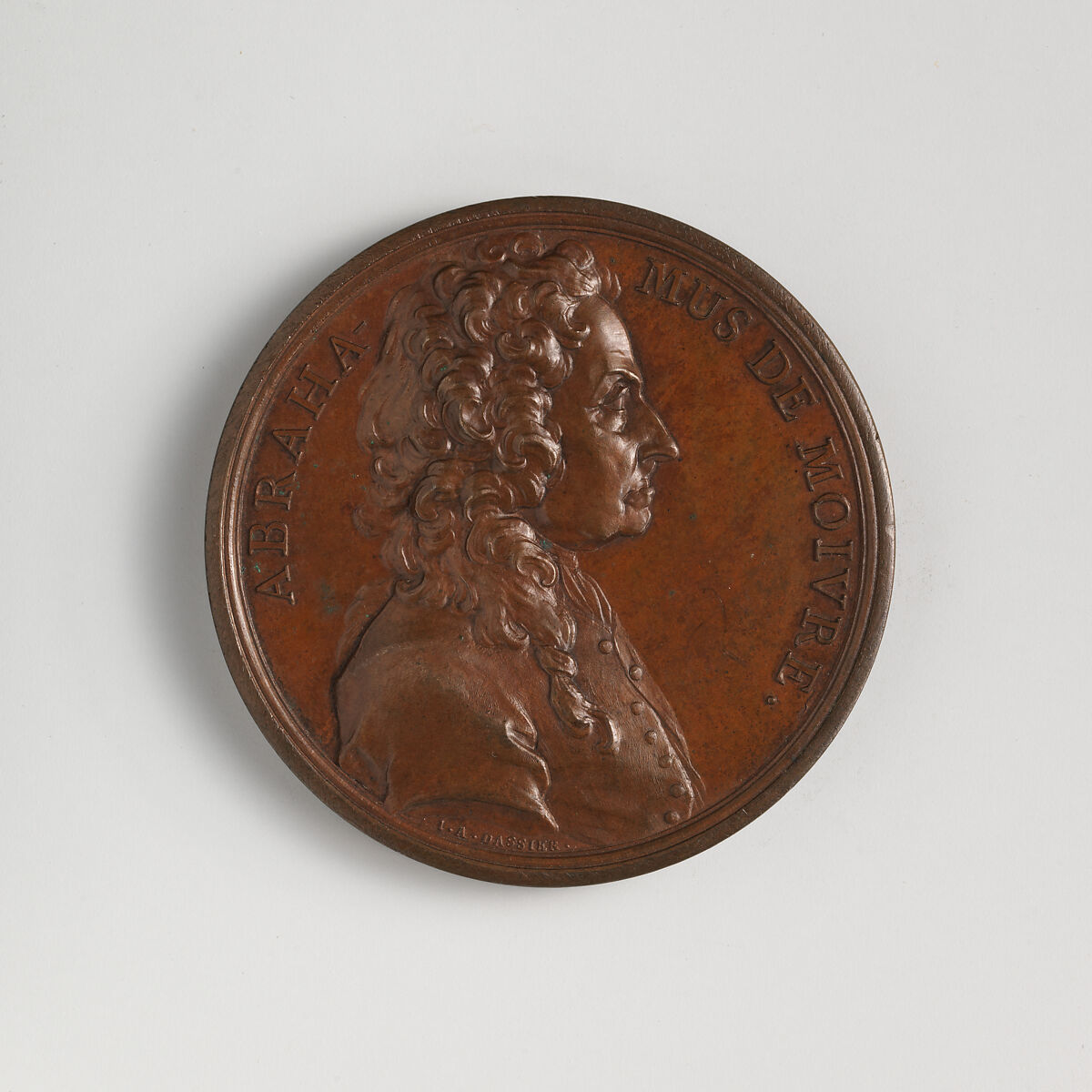 Abraham de Moivre (1667–1754), Medalist: Jacques-Antoine Dassier (Swiss, Geneva 1715–1759 Copenhagen), Bronze, Swiss 
