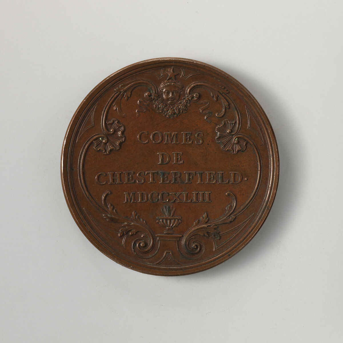 Philip Stanhope, 4th Earl of Chesterfield (1694–1773), Medalist: Jacques-Antoine Dassier (Swiss, Geneva 1715–1759 Copenhagen), Bronze, Swiss