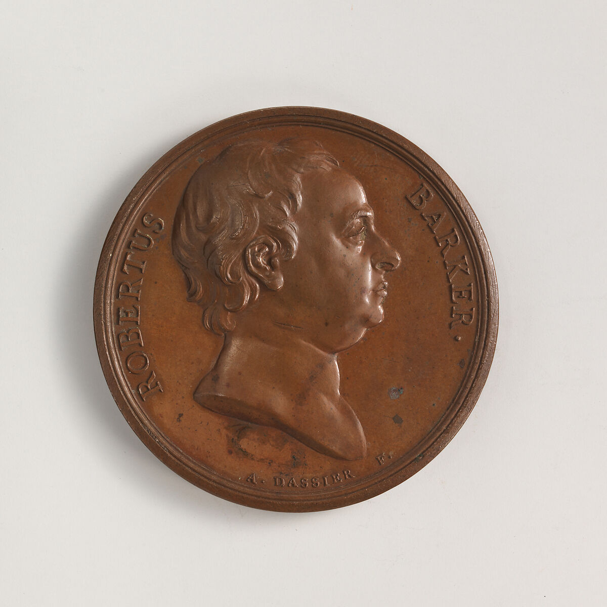 Robert Barker (d. 1745), Medalist: Jacques-Antoine Dassier (Swiss, Geneva 1715–1759 Copenhagen), Bronze, Swiss 