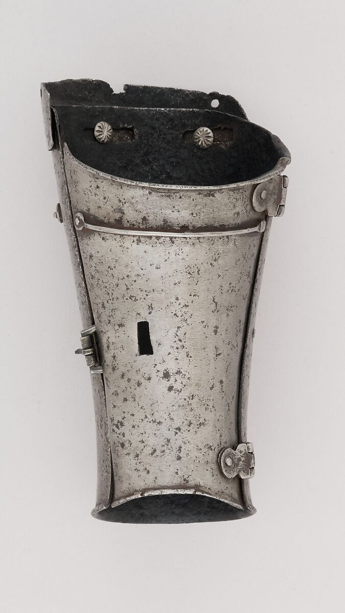 Defense for the Lower Left Forearm (Vambrace), Steel, Italian
