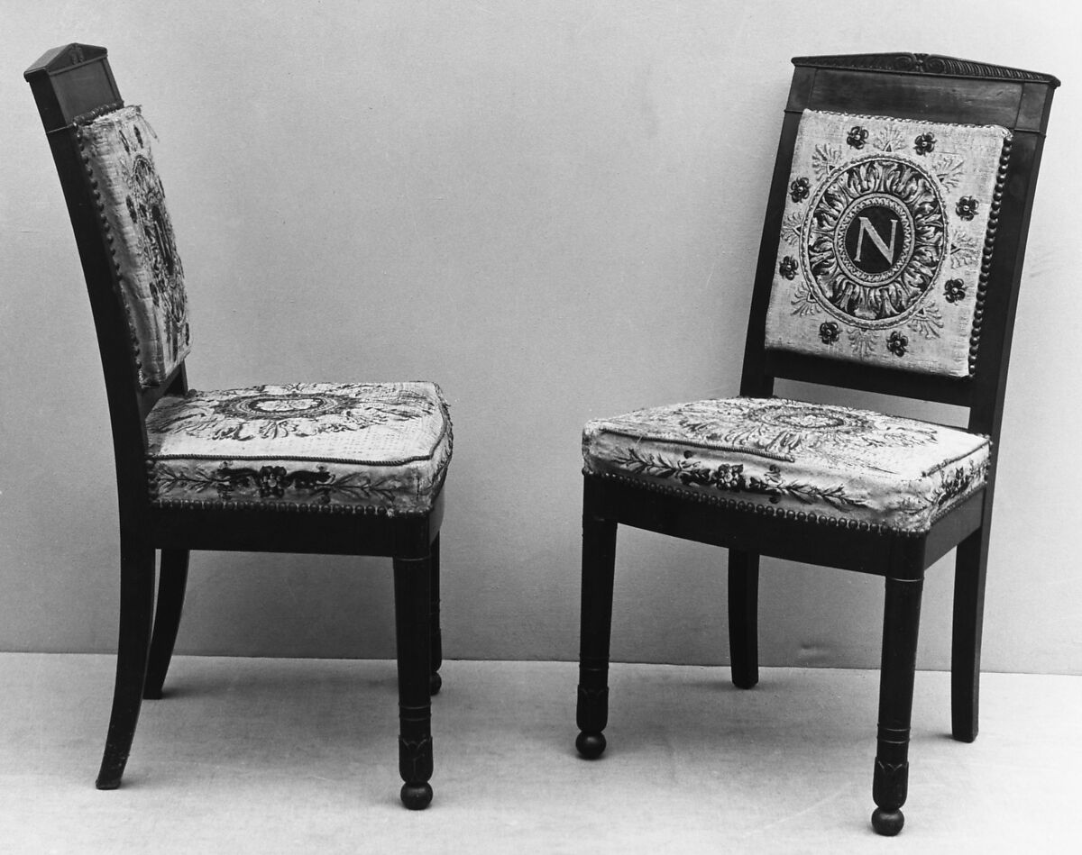 Chair (one of a pair), Tapestry upholstery by Beauvais, Mahogany, tapestry, French