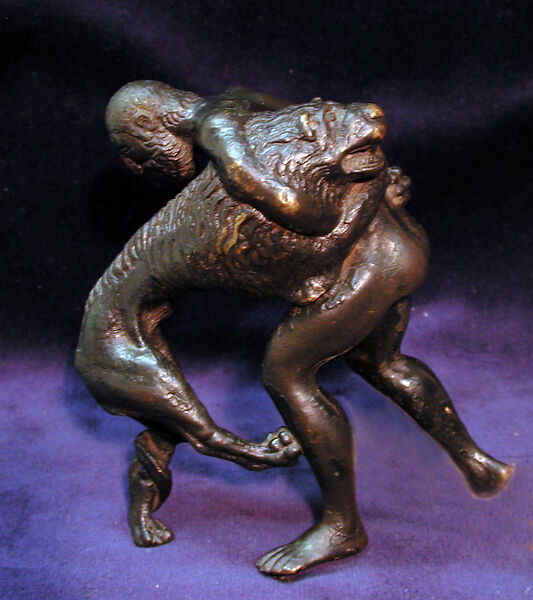 Hercules and the Nemean Lion, Bronze, probably German