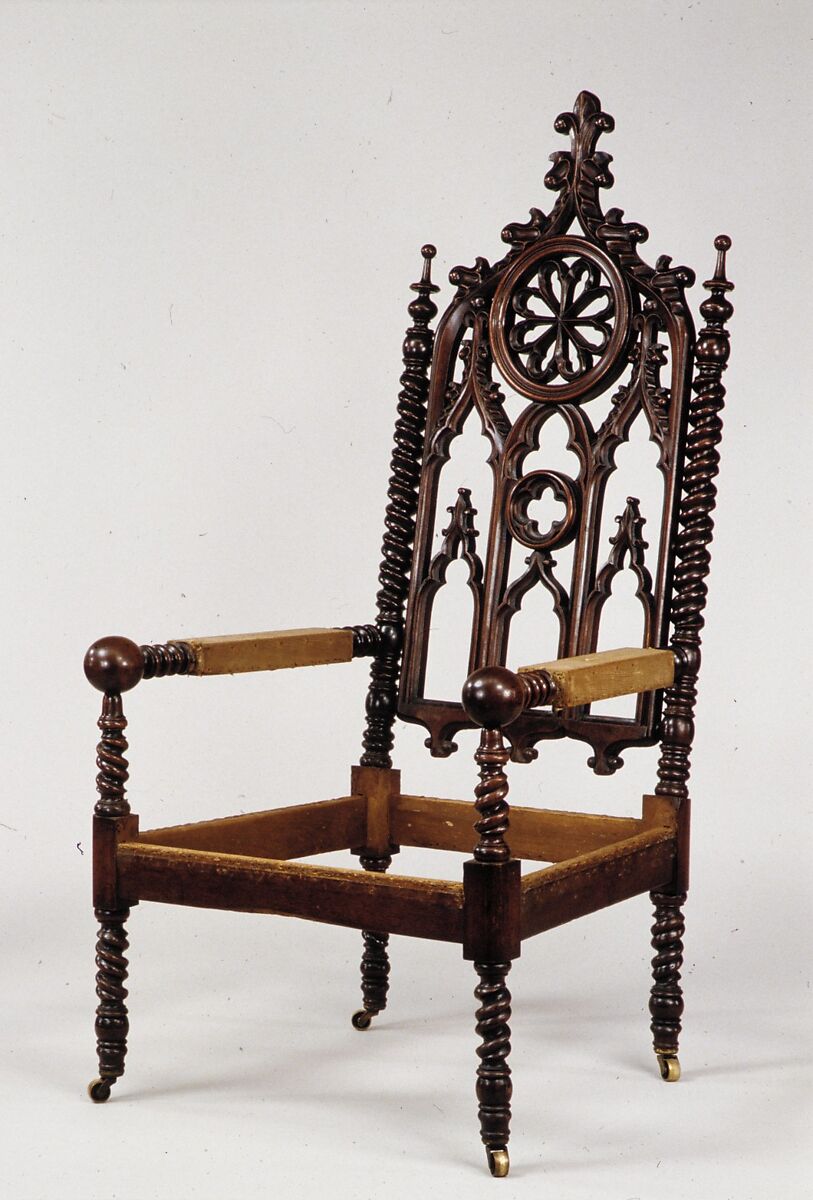 Armchair, John and Joseph W. Meeks (active ca. 1836–59), Mahogany, American