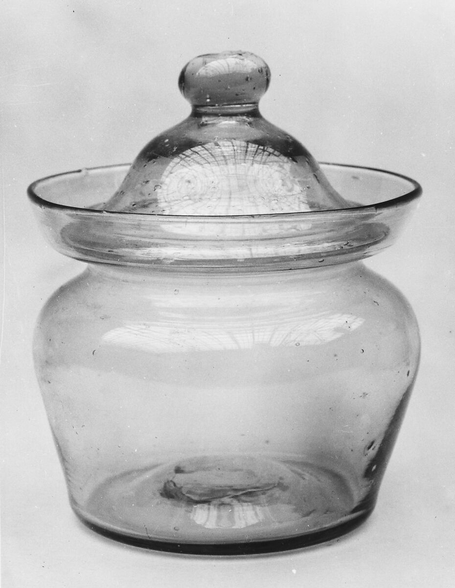 Covered Bowl, Designed by Charles A. Cornwall, Free-blown glass, American 