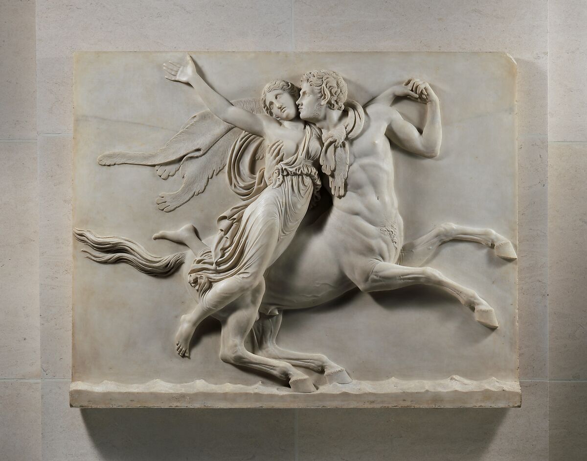 Nessus Abducting Dejanira, Bertel Thorvaldsen (Danish, Copenhagen 1770–1844 Copenhagen), Marble, Danish, sculpted Rome 