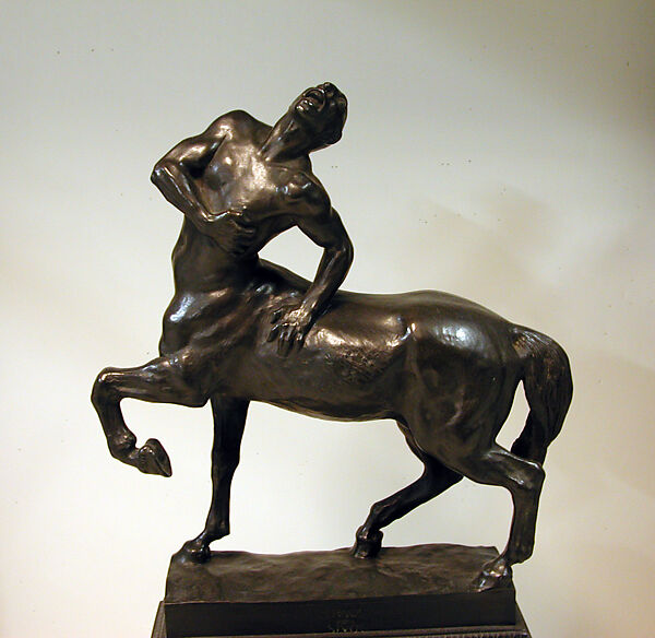 Wounded centaur, Franz von Stuck (German, Tettenweis 1863–1928 Munich), Bronze, German