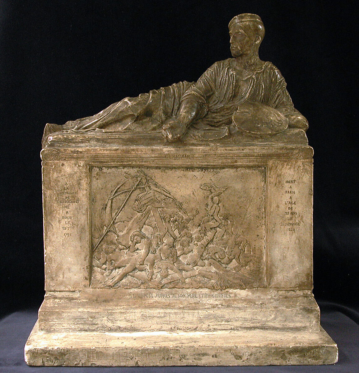 Model for the Tomb of Géricault, Antoine Etex (French, Paris 1808–1888 Chaville, Seine-et-Oise), Patinated plaster, French 