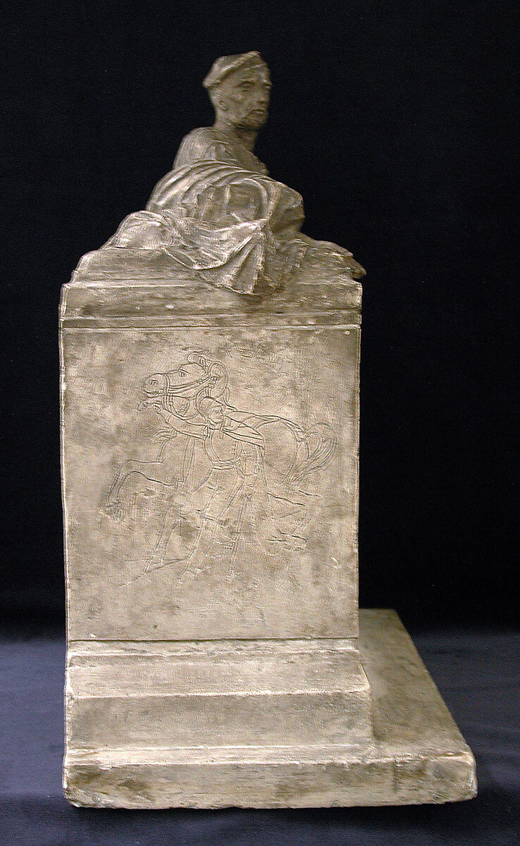 Model for the Tomb of Géricault, Antoine Etex (French, Paris 1808–1888 Chaville, Seine-et-Oise), Patinated plaster, French